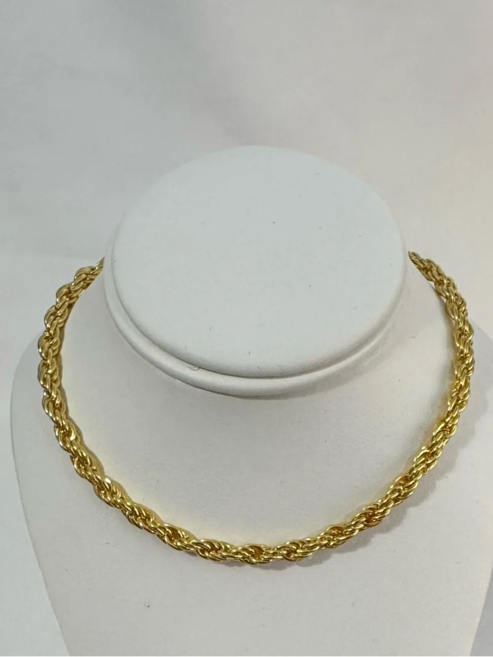14KGP Rope Chain Necklace Gold Tone Classic 22.5” San Tropez Collezioni